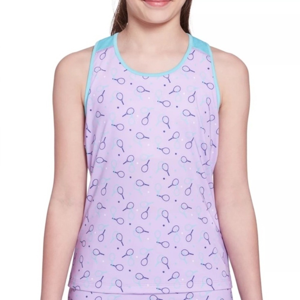 Prince Youth Girls Printed Tennis Tank Top Purple/Blue Size Medium NWT MSRP $30